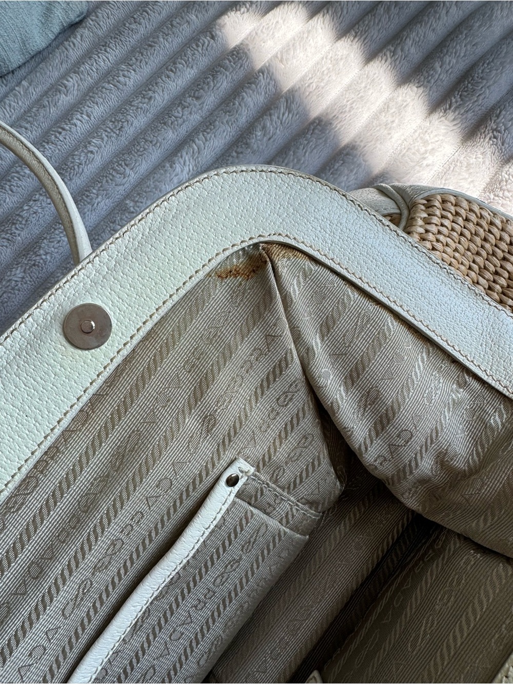 REAL vintage Prada Paglia & Cinghiale Woven Raffia Frame Bag - Picture 8 of 8